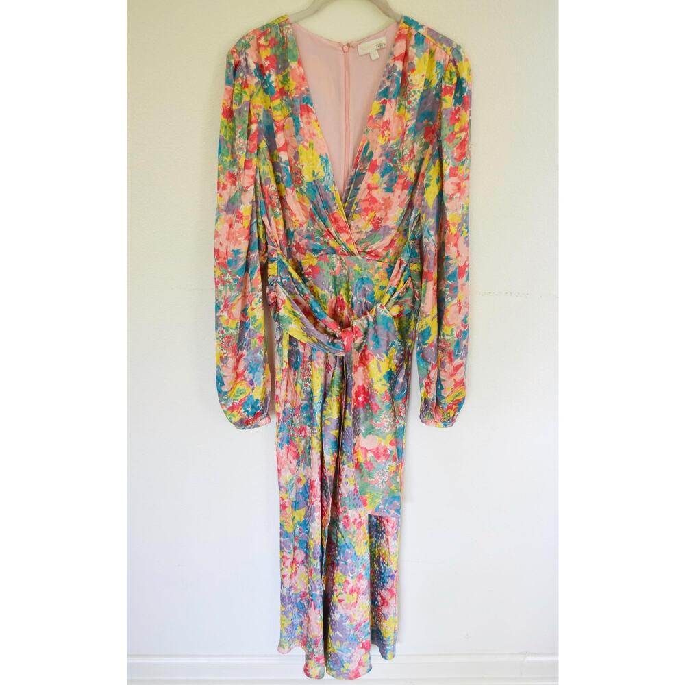 Ronny Kobo Mia Floral Midi Dress Long Sleeve Cocktail - Picture 5 of 11
